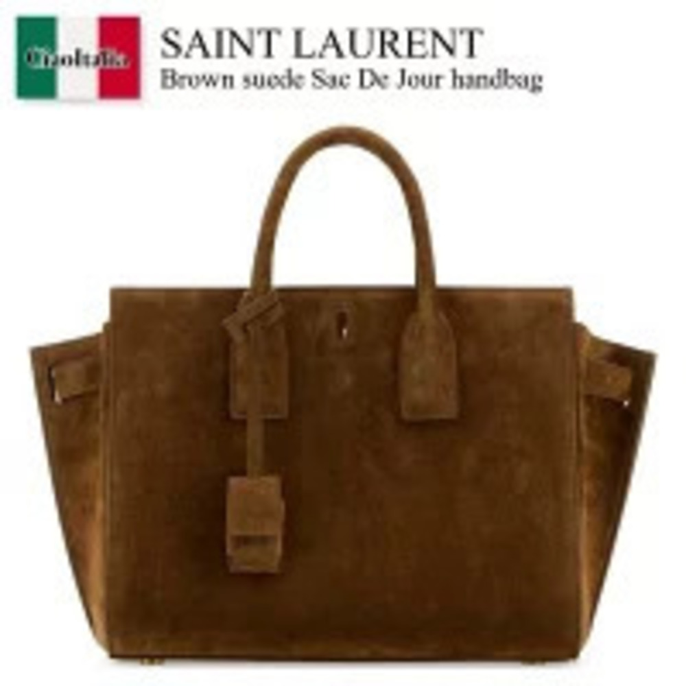 Saint Laurent Bag Handbag Brown Suede Sac De Jour